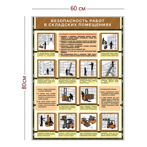 СТН-242 - Cтенд «Безопасность работ в складских помещениях» (1 плакат)